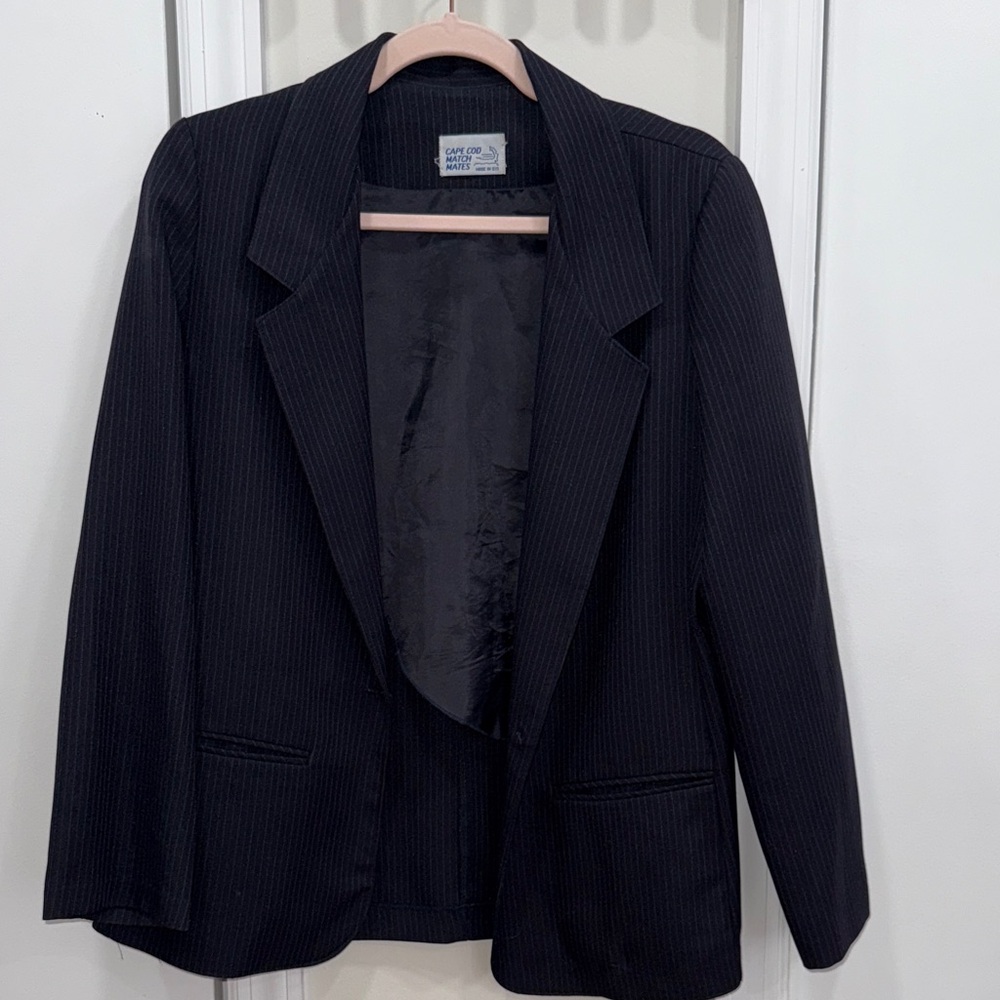 Sag Harbor Dark Blue Pinstripe Blazer
